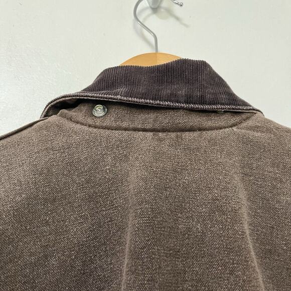 VTG Carhartt Men's Blanket Lined Canvas Chore Jacket Size L Brown Drawstring C52 - Picture 10 of 16